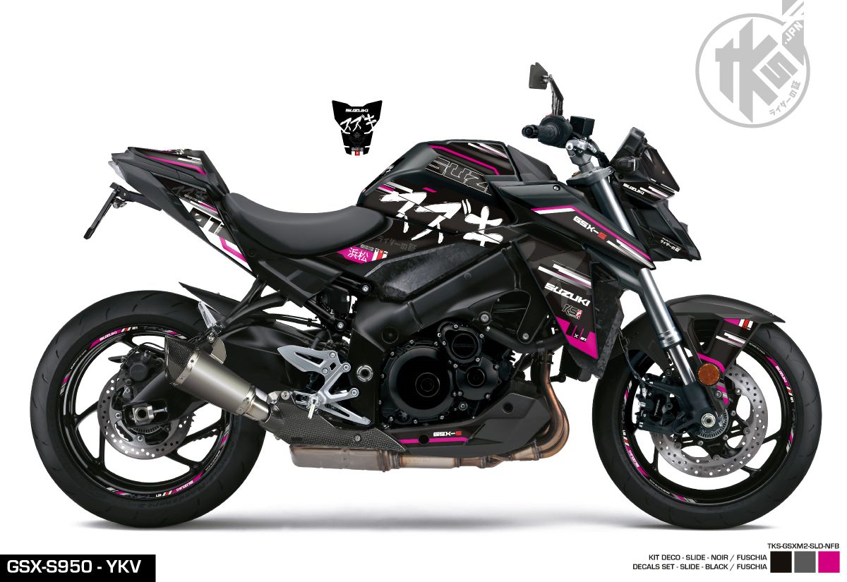 STICKERS SET GSX-S950/1000 -SLIDE- BLACK/FUSCHIA
