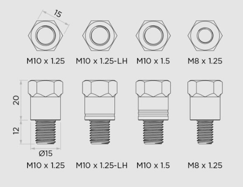 Kit adaptateur QUAD LOCK pour support de smartphone sur rétroviseur
