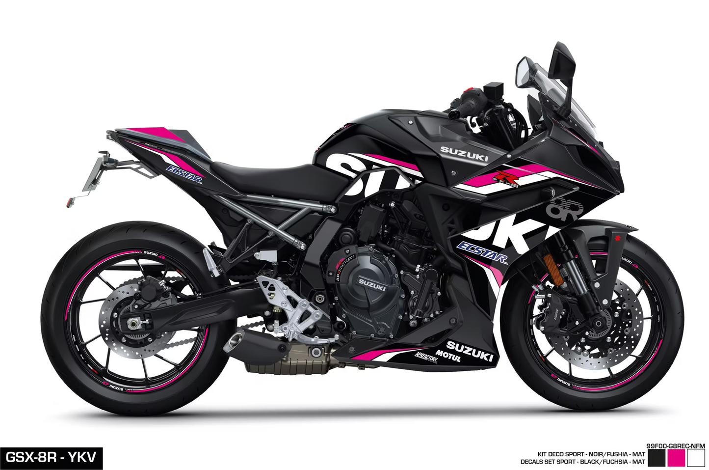 KIT DECO GSX-8R - SPORT NOIR/FUCHSIA