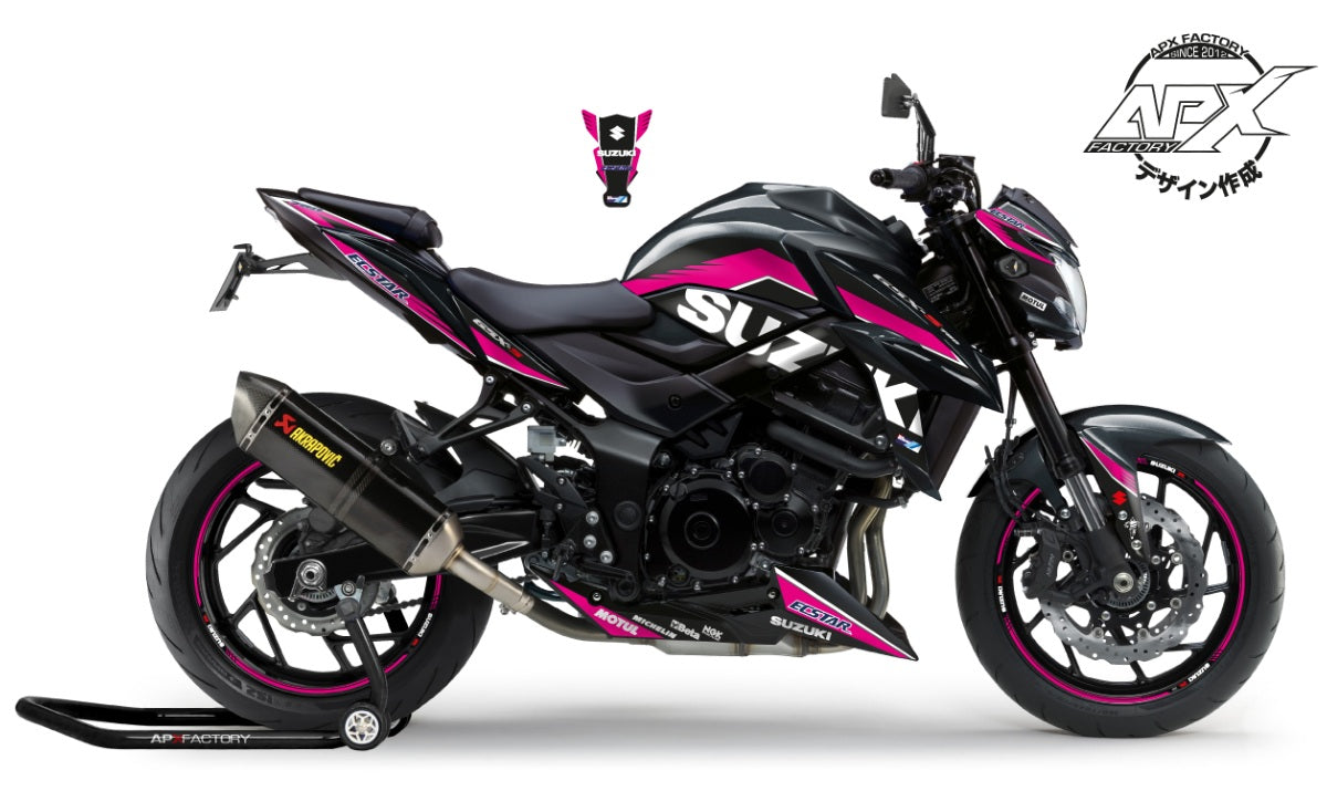 KIT DECO GSX-750 ECSTAR GP 2017 - NOIR/FUSHIA-MAT