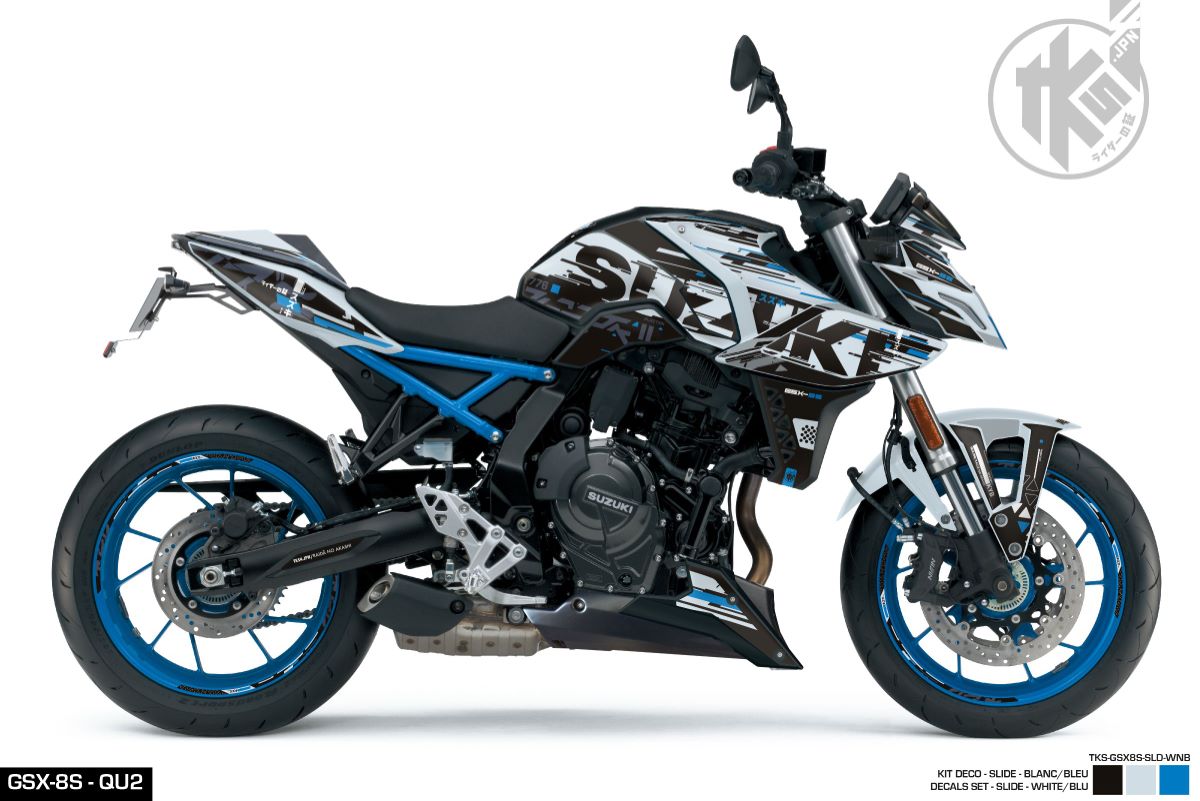 STICKERS SET GSX-8S -SLIDE- WHITE/BLUE