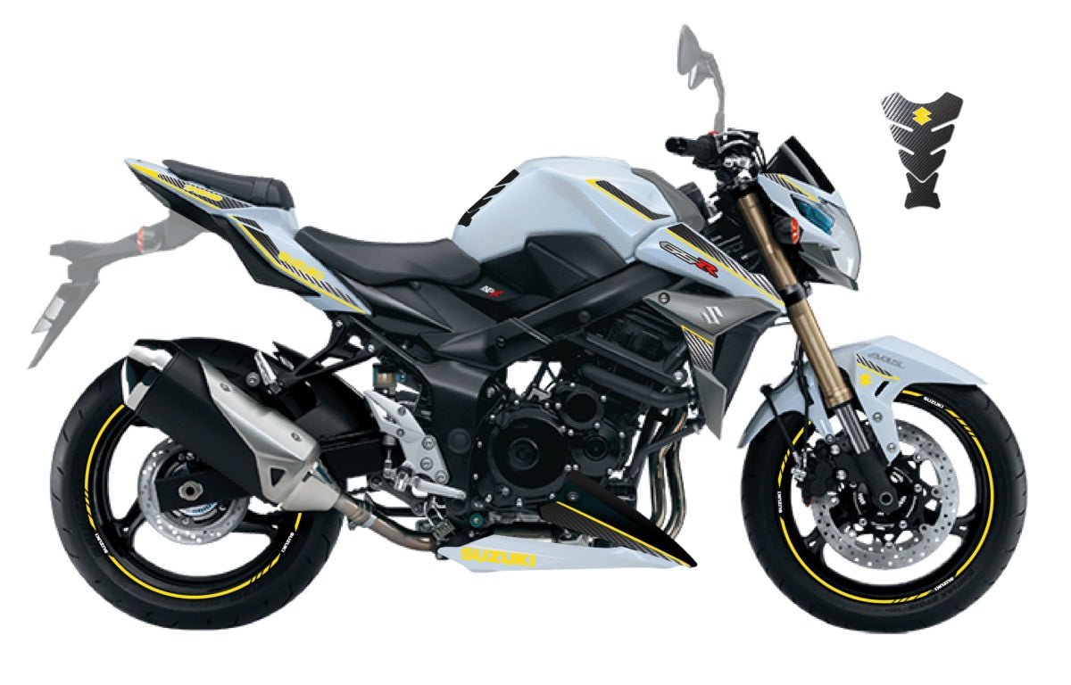 KIT DECO SUZUKI GSR 750 CARBONE JAUNE