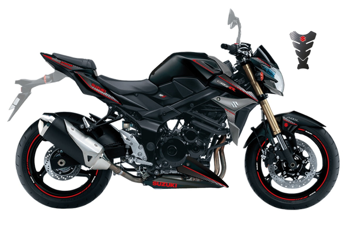 KIT DECO SUZUKI GSR 750 CARBONE ROUGE