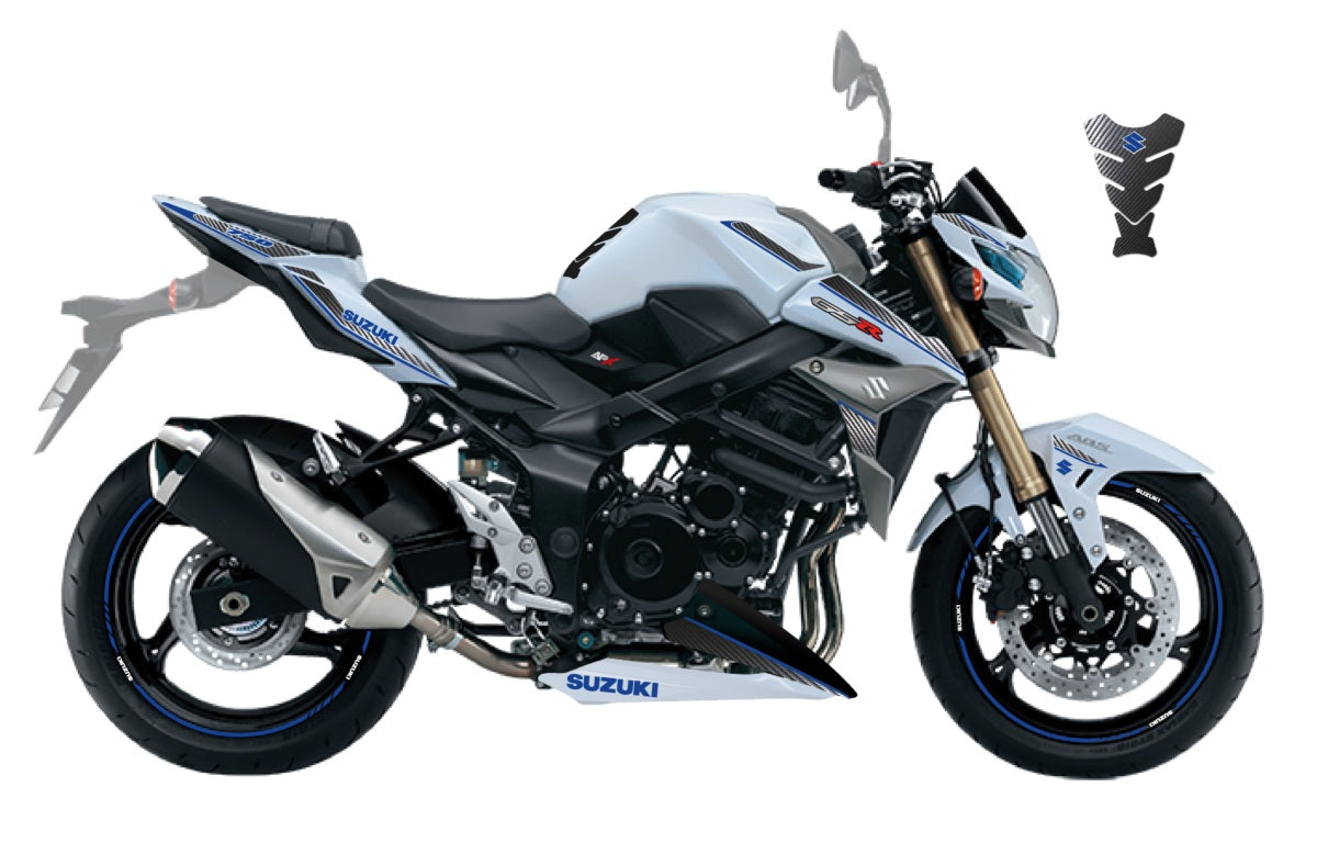 KIT DECO SUZUKI GSR 750 CARBONE BLEU