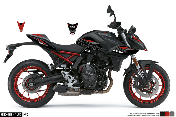 KIT DECO GSX-8S -SPORT- BLACK/DARK RED-MAT
