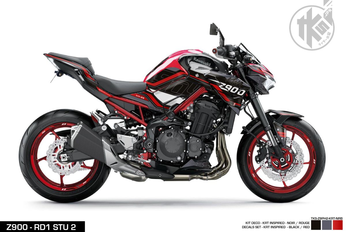 STICKERS SET Z900 PHASE 2 -KRT- BLACK/RED