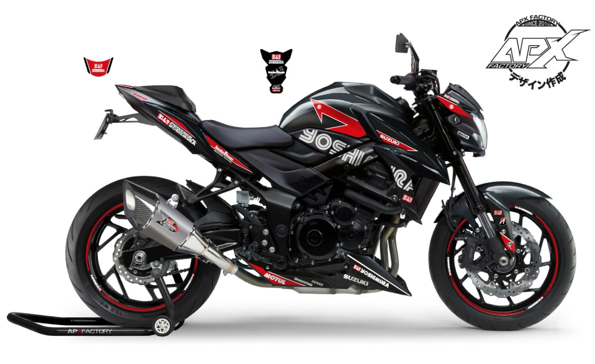 KIT DECO GSX-750 YOSH SBK - NOIR/ROUGE-MAT