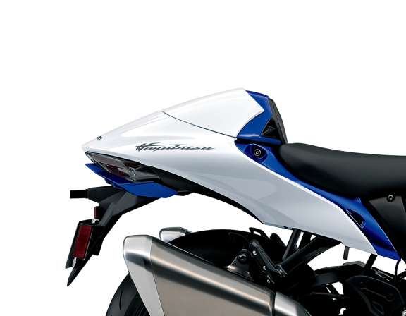 Capot de selle - blanc/bleu Suzuki GSX1300R – Motos Dario Colmar