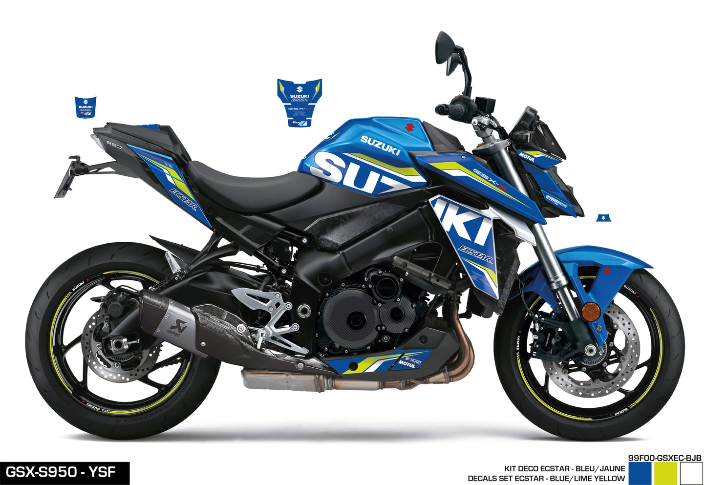 KIT DECO GSX-S950/1000 ECSTAR - BLEU/JAUNE