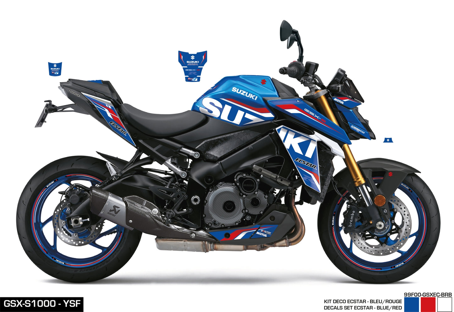 KIT DECO GSX-S950/1000 ECSTAR - BLEU/ROUGE
