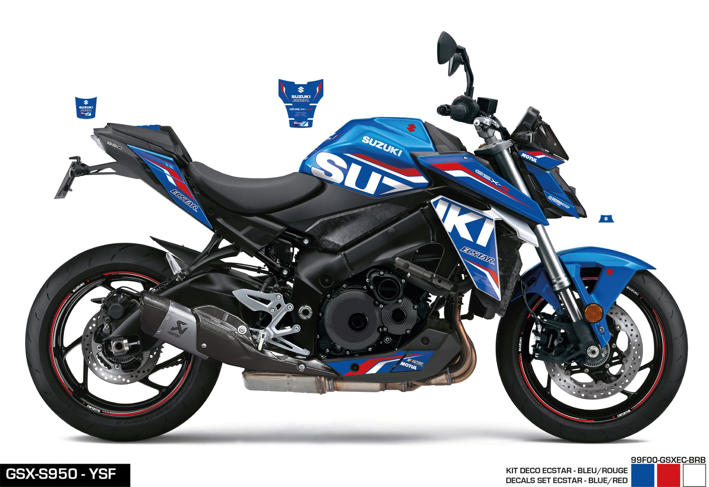 KIT DECO GSX-S950/1000 ECSTAR - BLEU/ROUGE