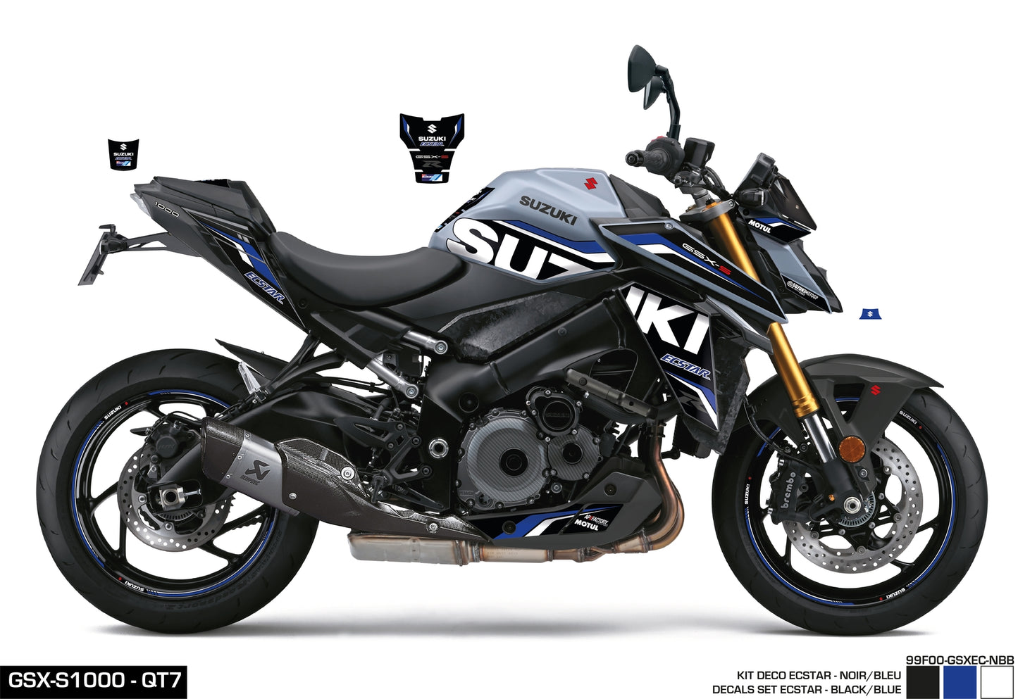 KIT DECO GSX-S950/1000 ECSTAR - NOIR/BLEU