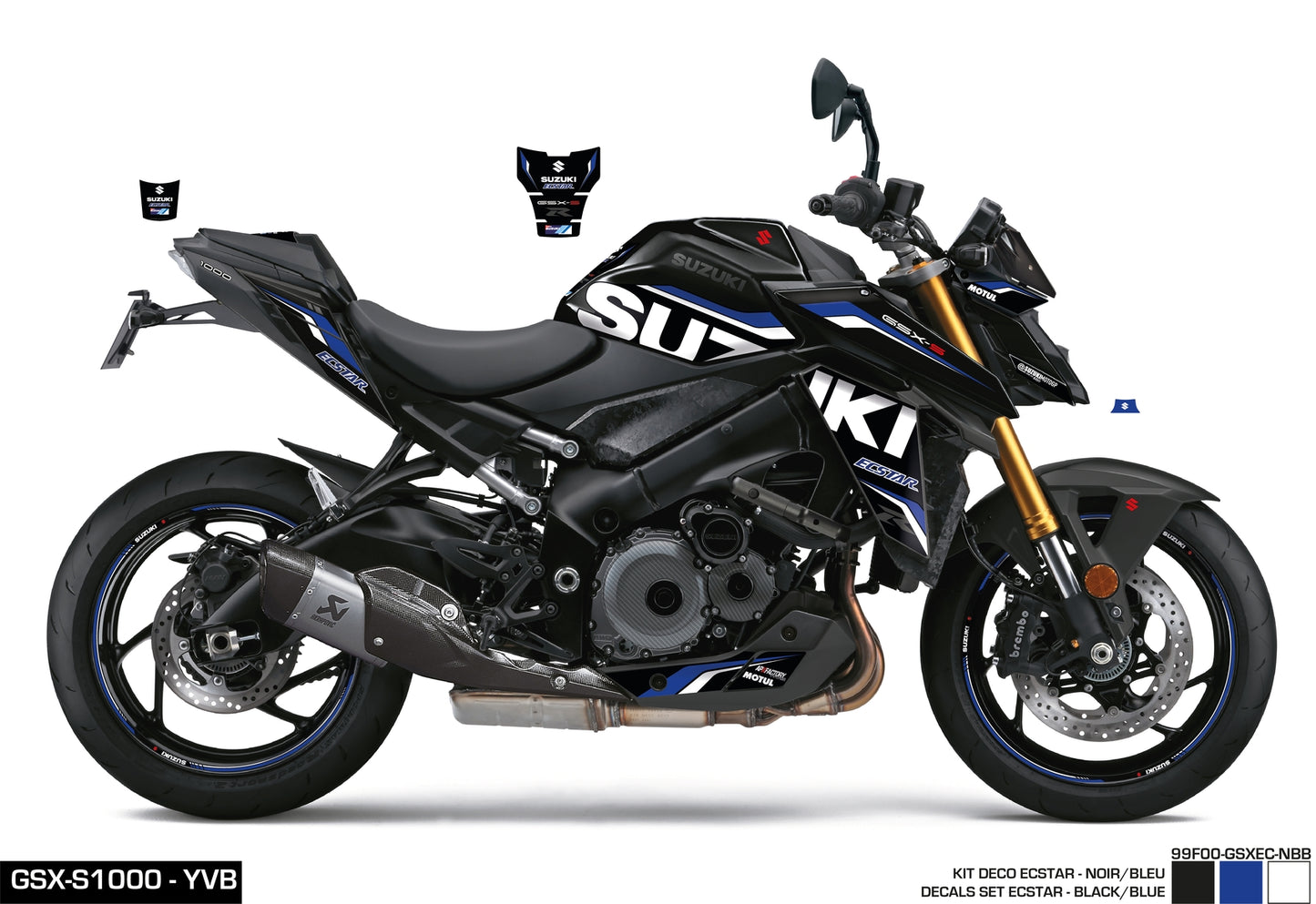 KIT DECO GSX-S950/1000 ECSTAR - NOIR/BLEU