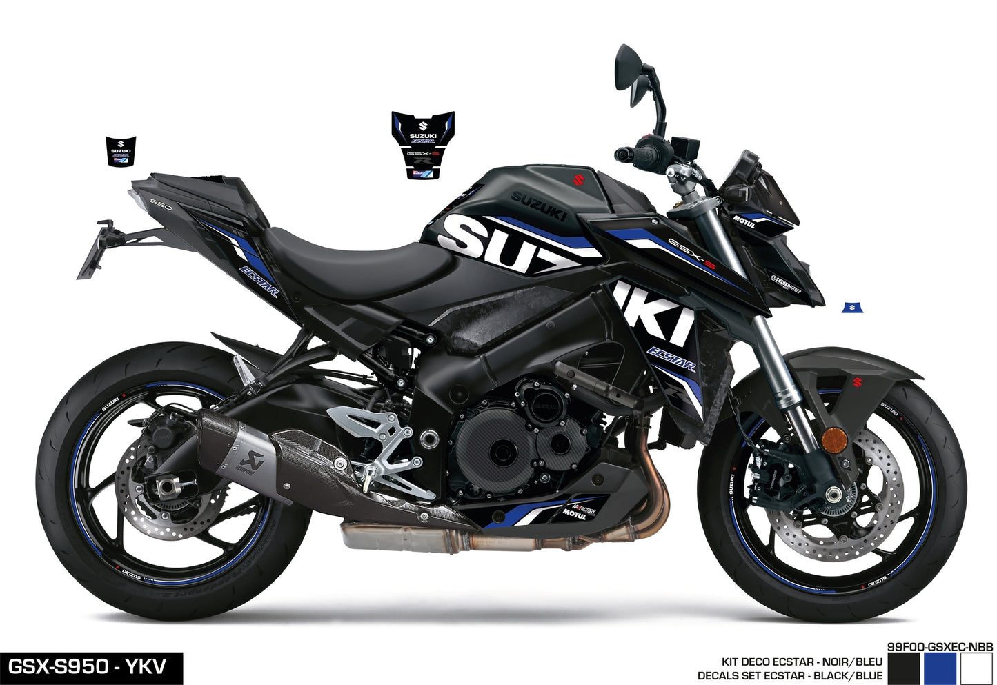 KIT DECO GSX-S950/1000 ECSTAR - NOIR/BLEU