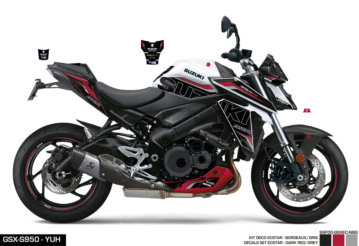 KIT DECO GSX-S950/1000 ECSTAR - BORDEAUX/GRIS