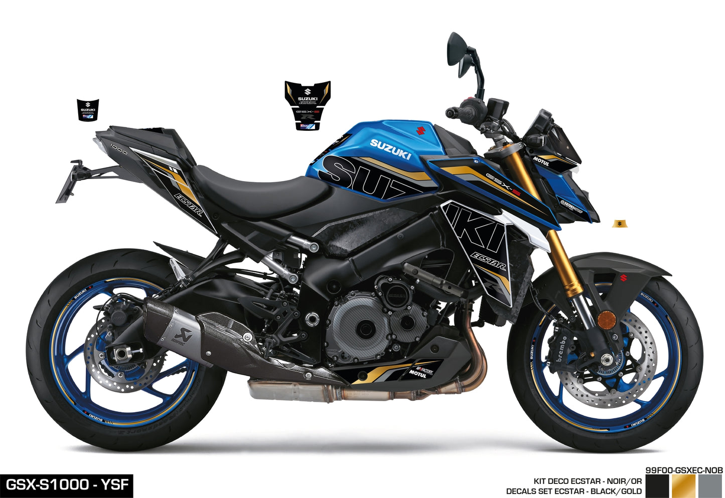 KIT DECO GSX-S950/1000 ECSTAR - NOIR/OR
