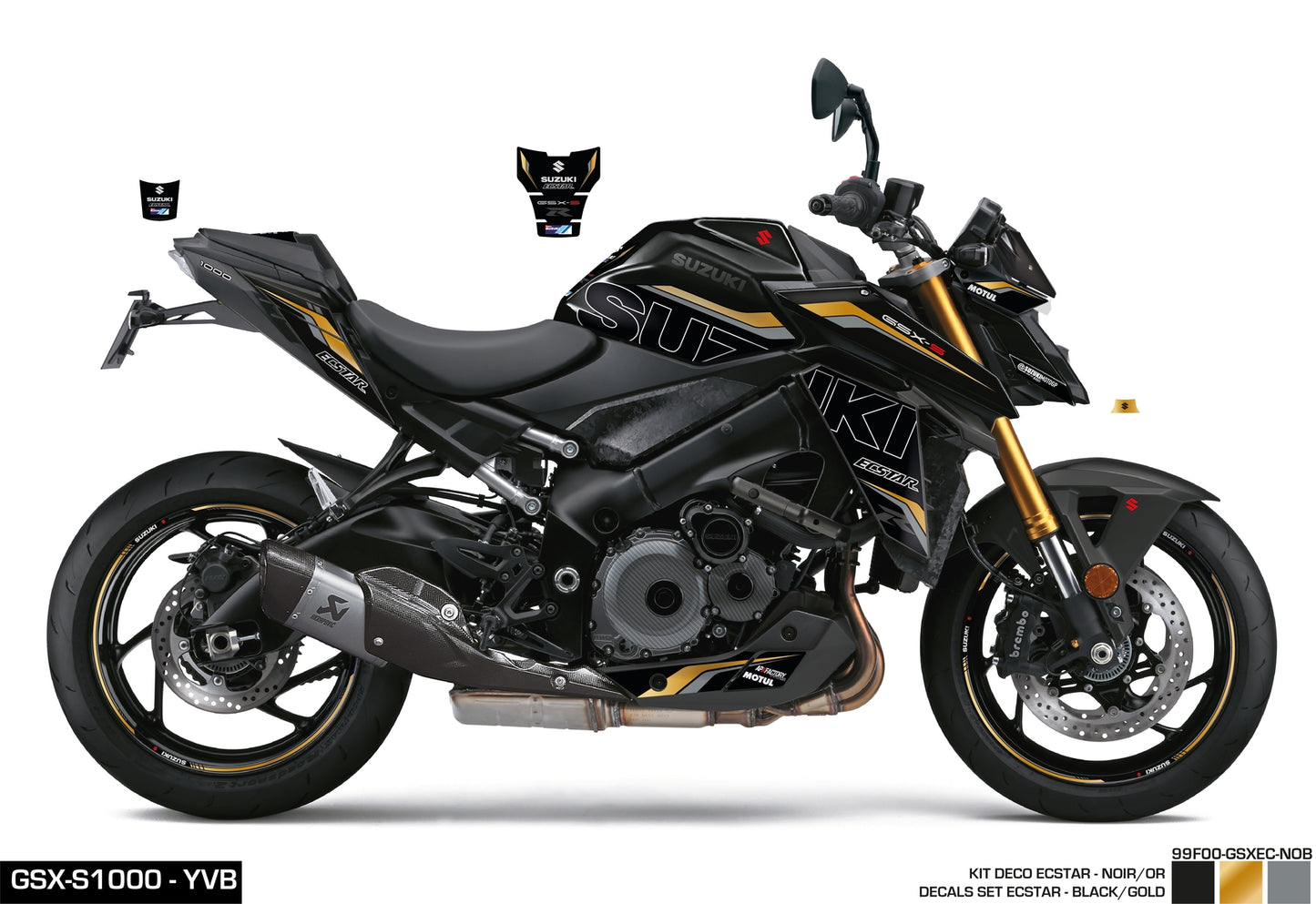 KIT DECO GSX-S950/1000 ECSTAR - NOIR/OR