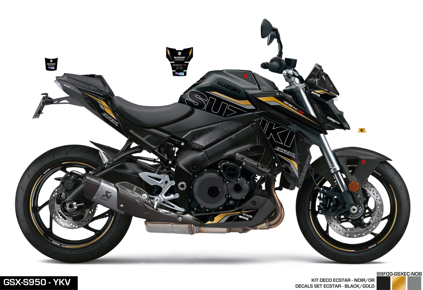 KIT DECO GSX-S950/1000 ECSTAR - NOIR/OR