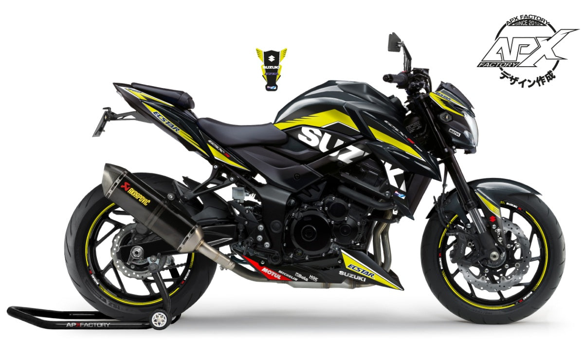 KIT DECO GSX-750 ECSTAR GP 2017 - NOIR/JAUNE-MAT