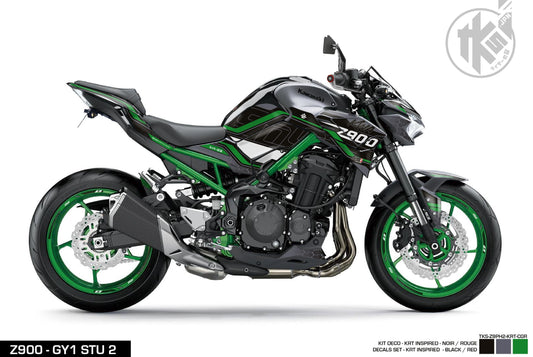 STICKERS SET Z900 PHASE 2 -KRT- BLACK/CANDY GREEN