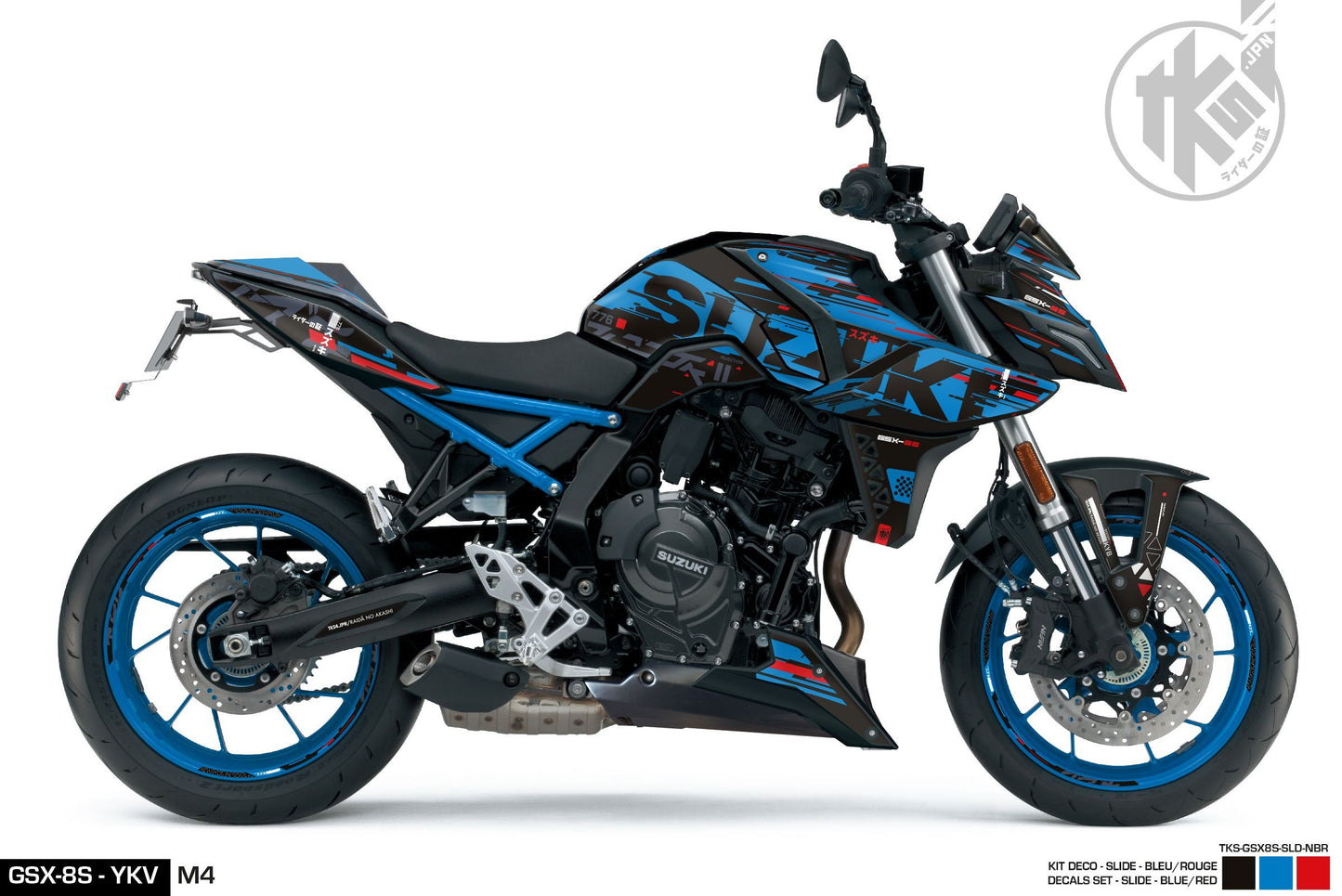 STICKERS SET GSX-8S -SLIDE- BLUE/RED