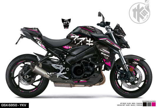 STICKERS SET GSX-S950/1000 -SLIDE- BLACK/FUSCHIA
