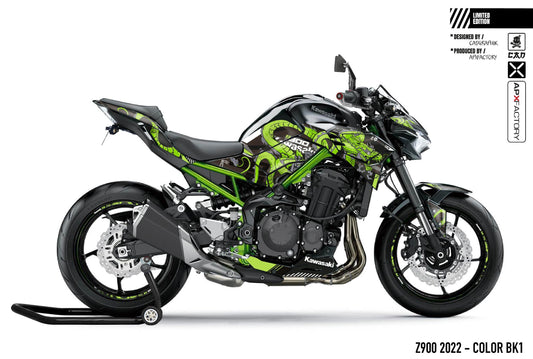 STICKERS SET Z900 PHASE 2 - DRAGON - ACID GREEN