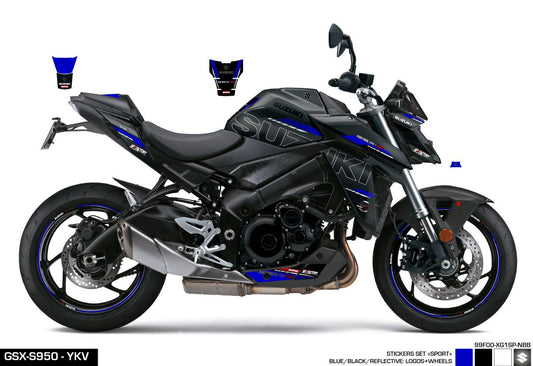 STICKERS SET GSX-S950/1000 - SPORT - BLACK/BLUE