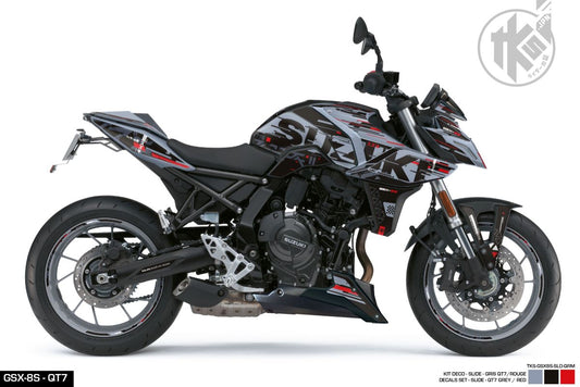 STICKERS SET GSX-8S -SLIDE- QT7 GREY/RED