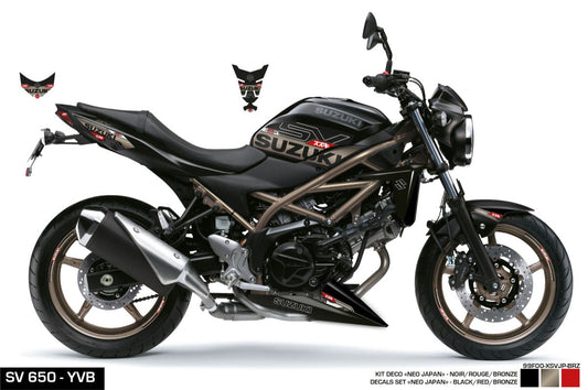 STICKERS SET SV650 - NEO JAPAN - BLACK/BRONZE