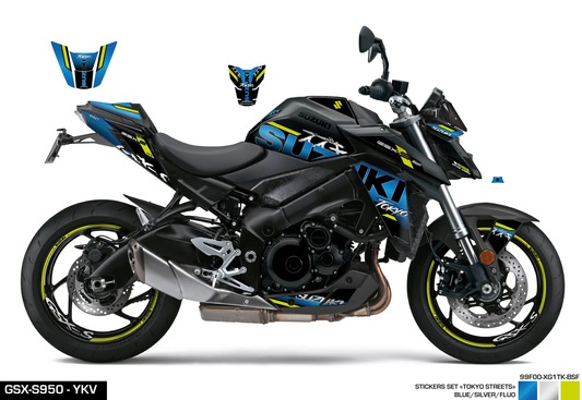 KIT DECO GSX-S950/1000 BLEU/FLUO