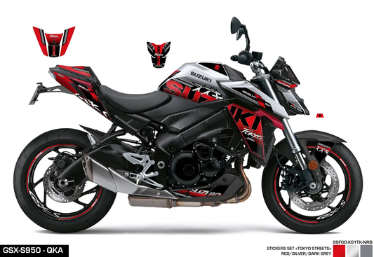 KIT DECO - GSX-S950/1000 ROUGE/SILVER