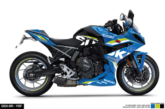 KIT DECO - GSX-8R SPORT BLEU/LIME YELLOW