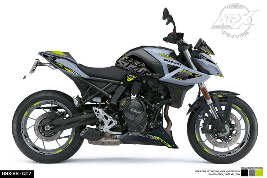 STICKERS SET GSX-8S -TOKYO ST- GREY/LIME YELLOW