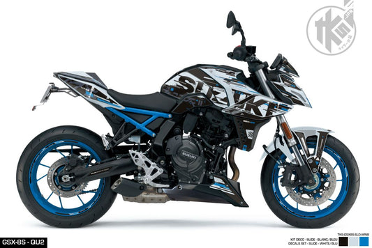 STICKERS SET GSX-8S -SLIDE- WHITE/BLUE