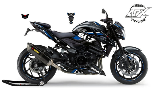 KIT DECO GSX-750 ECSTAR GP 2019 - NOIR/BLEU-MAT