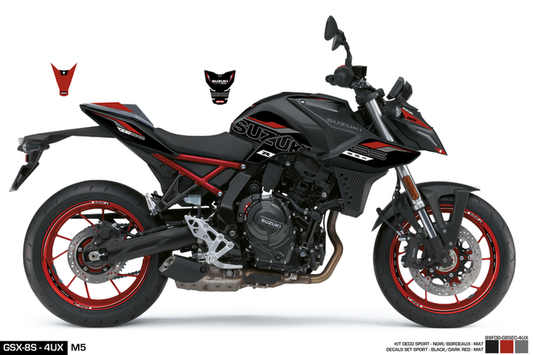 KIT DECO GSX-8S -SPORT- BLACK/DARK RED-MAT