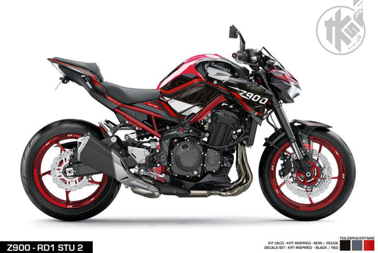 STICKERS SET Z900 PHASE 2 -KRT- BLACK/RED