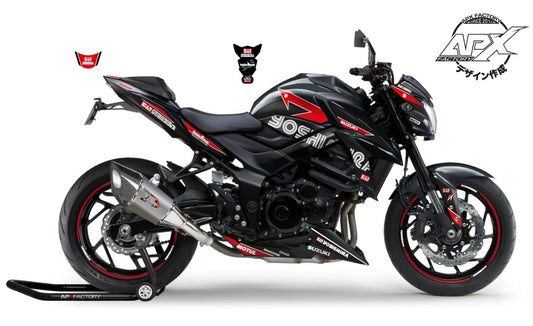 KIT DECO GSX-750 YOSH SBK - NOIR/ROUGE-MAT