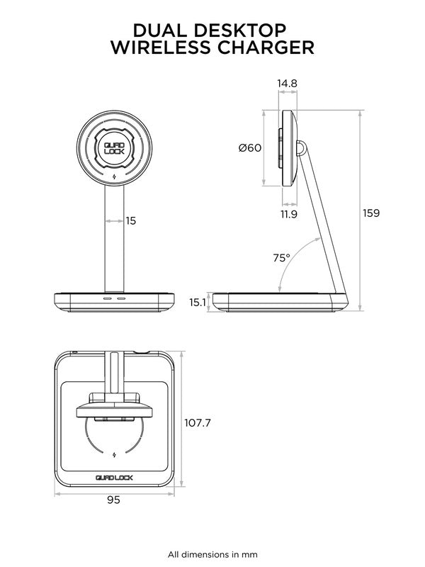 Chargeur sans fil double QUAD LOCK MAG
