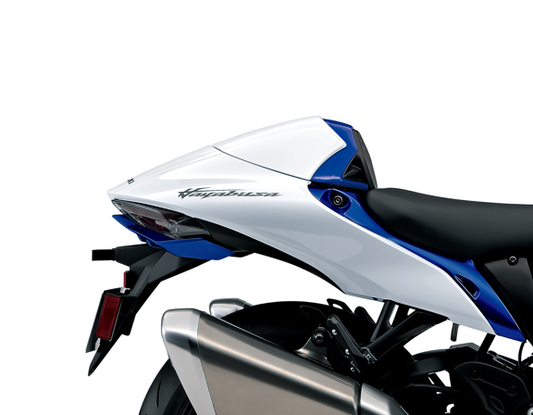 Capot de selle - blanc/bleu Suzuki GSX1300R – Motos Dario Colmar