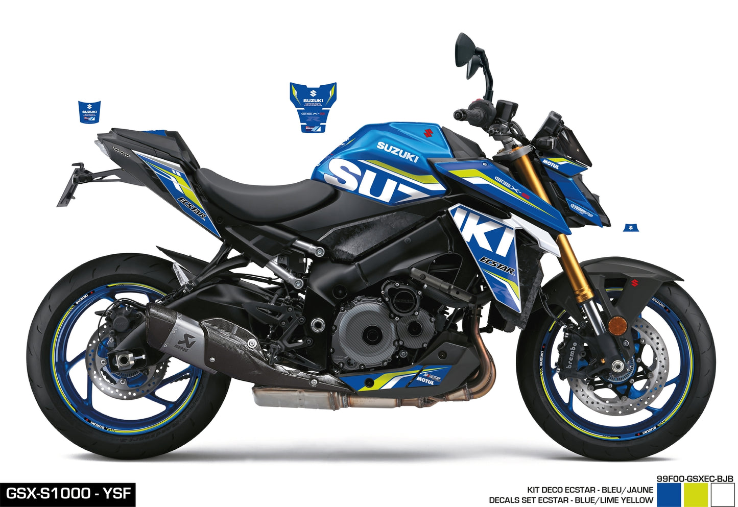 KIT DECO GSX-S950/1000 ECSTAR - BLEU/JAUNE