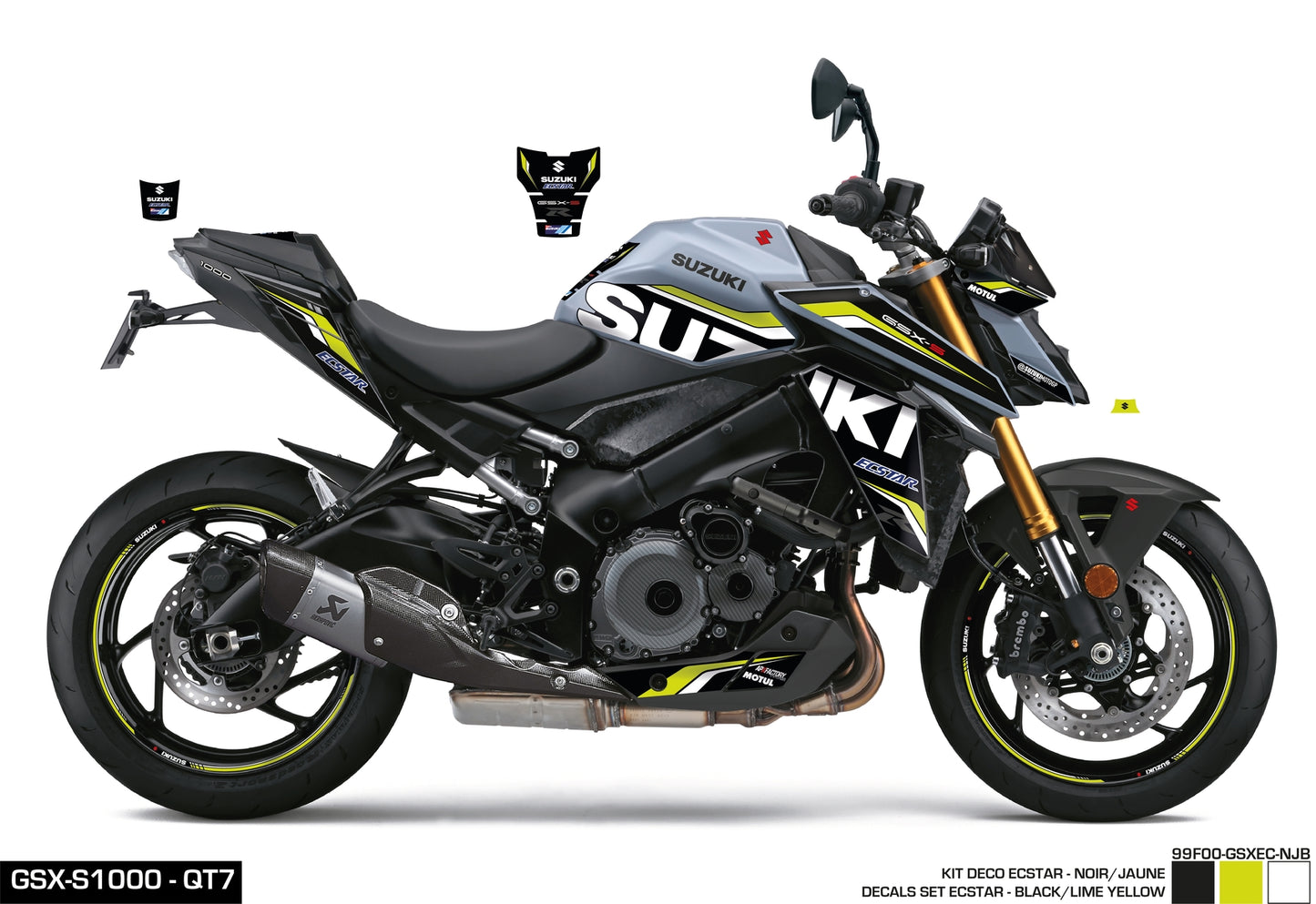 KIT DECO GSX-S950/1000 ECSTAR - NOIR/JAUNE
