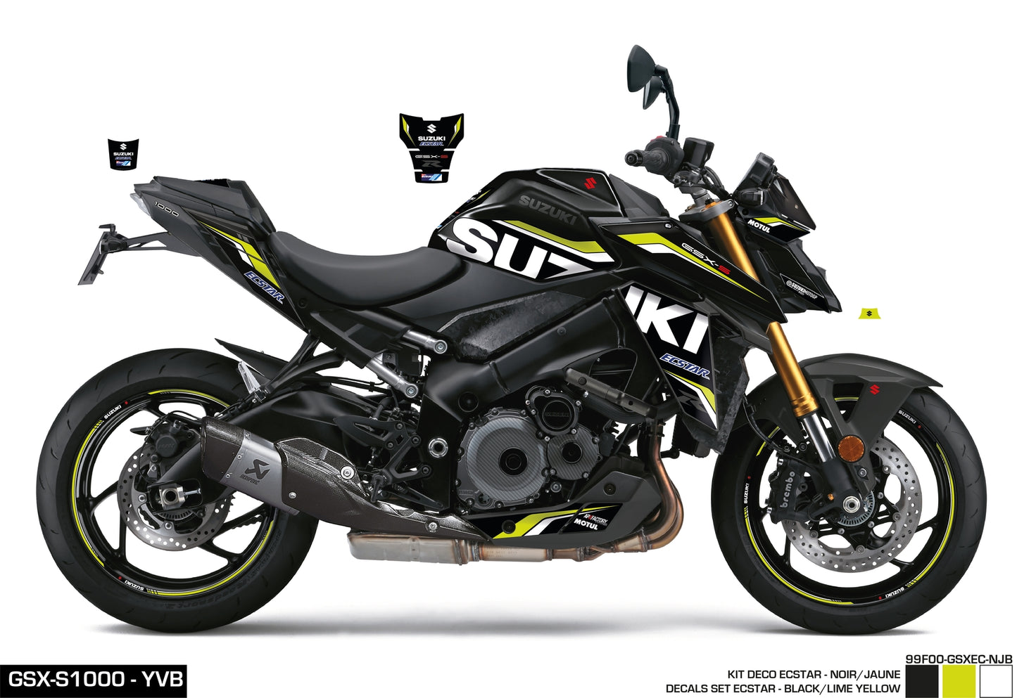 KIT DECO GSX-S950/1000 ECSTAR - NOIR/JAUNE