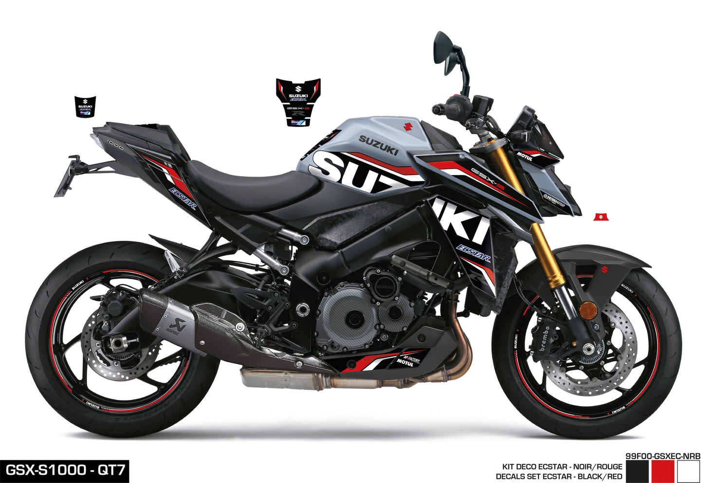 KIT DECO GSX-S950/1000 ECSTAR - NOIR/ROUGE