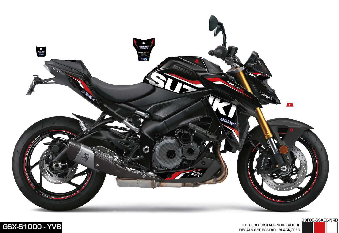 KIT DECO GSX-S950/1000 ECSTAR - NOIR/ROUGE