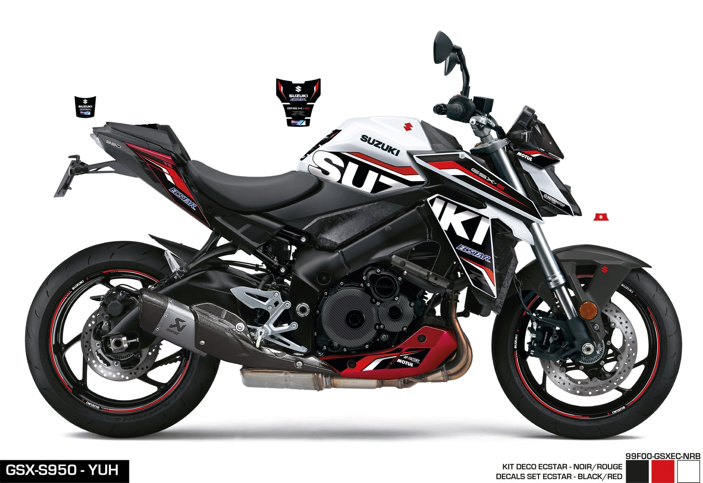 KIT DECO GSX-S950/1000 ECSTAR - NOIR/ROUGE
