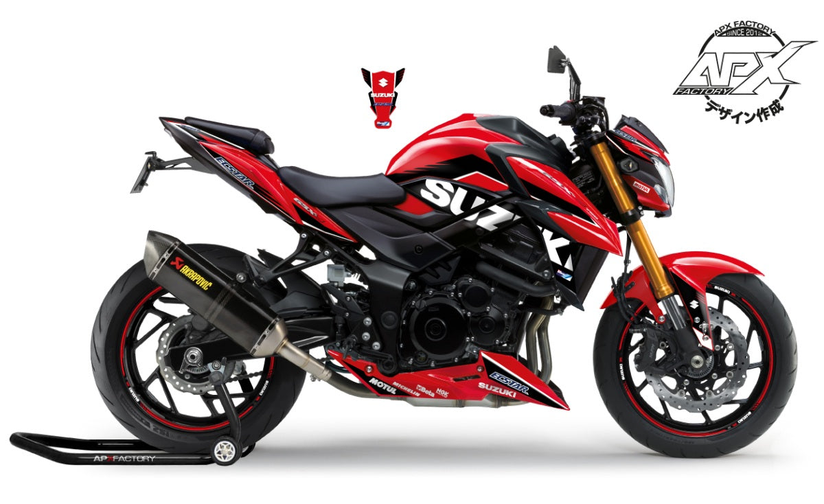KIT DECO GSX-750 ECSTAR GP 2017 - ROUGE/NOIR-BRILLANT