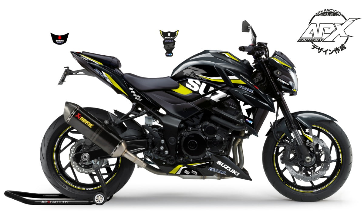 KIT DECO GSX-750 ECSTAR GP 2019 - NOIR/JAUNE-MAT